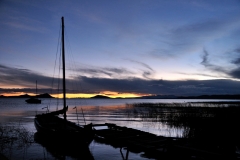 Bolivia - Lake Titicaca - Huatajata - sunset - boat 18