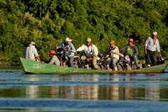 Bolivia - Pampas - river - boat - motorcycles 43