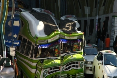 Bolivia - La Paz - micro bus - old - reflection 1